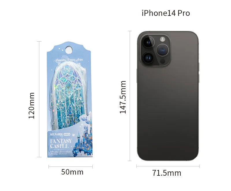 10pcs Fluorescent Dream Series Bookmarks – Kawaii PVC Page Markers