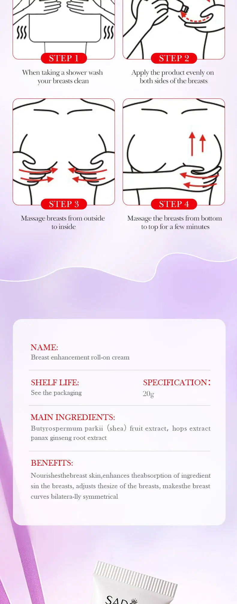 Natural Breast Enlargement Cream – Firming & Lifting Breast Care