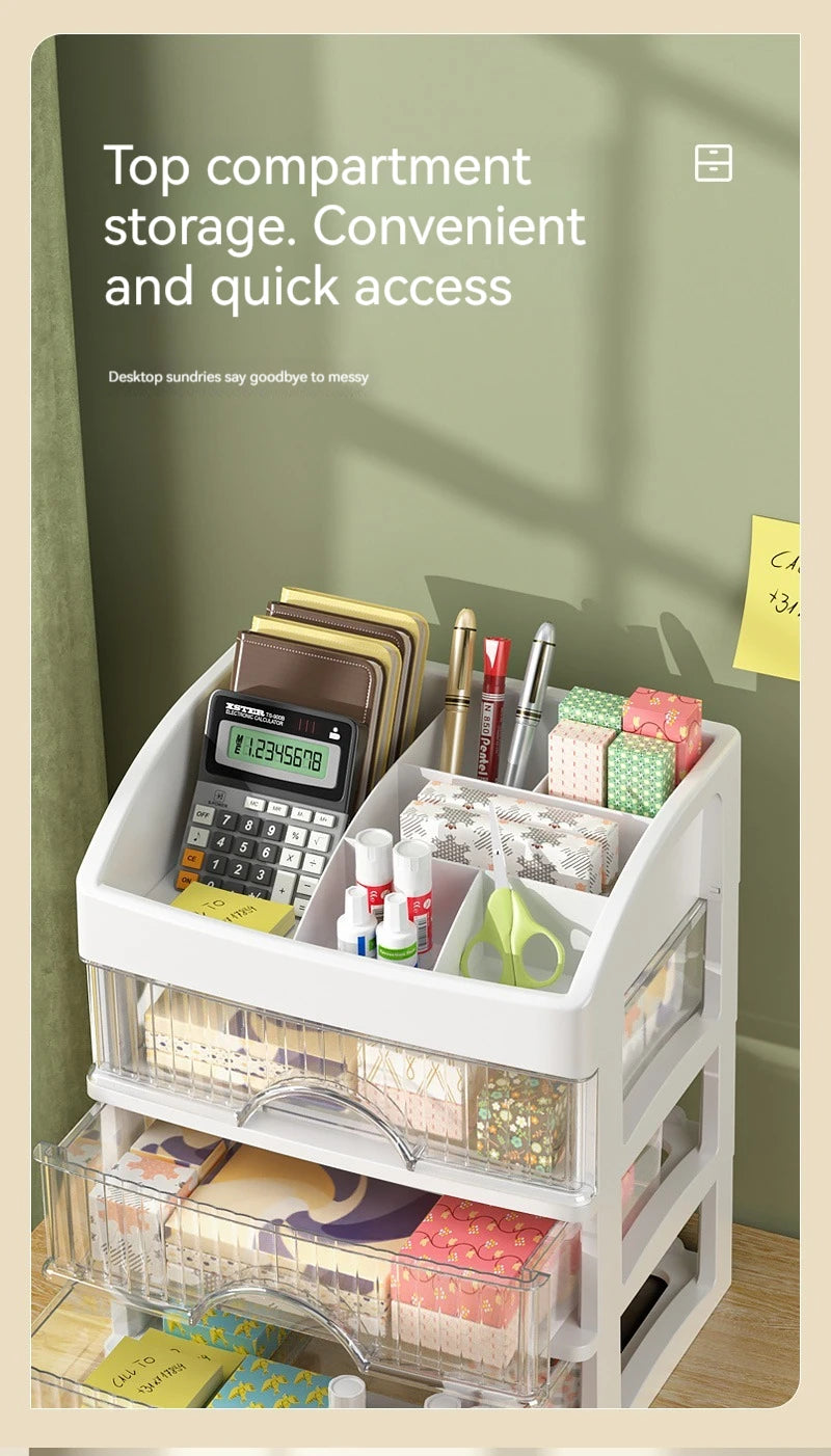 Desktop Storage Box Storage Drawer Hair Decoration Multi-layer Storage Cabinet Cosmetics Jewelry Box Stationery Multi-functional