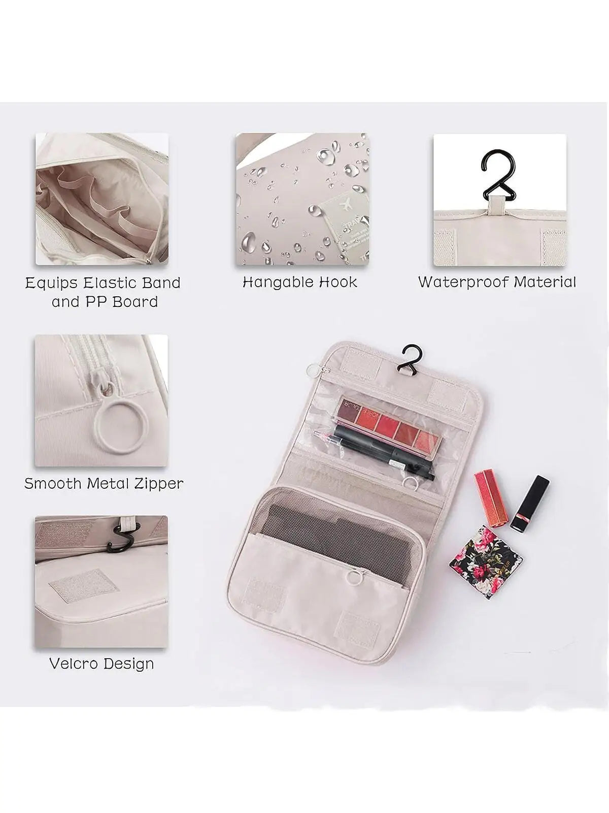Waterproof Travel Makeup Bag – Hanging Toiletry & Cosmetics Organizer