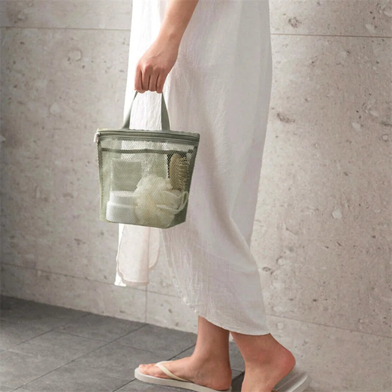 Mesh Travel Toiletry Bag – Portable Hanging Cosmetic Organizer Pouch