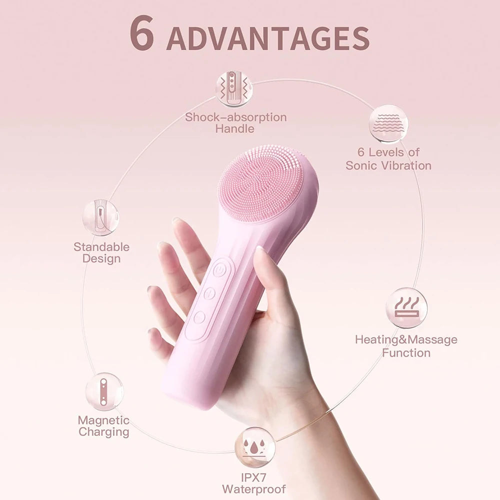 Sonic Facial Cleansing Brush – Waterproof Rechargeable Deep Cleanser