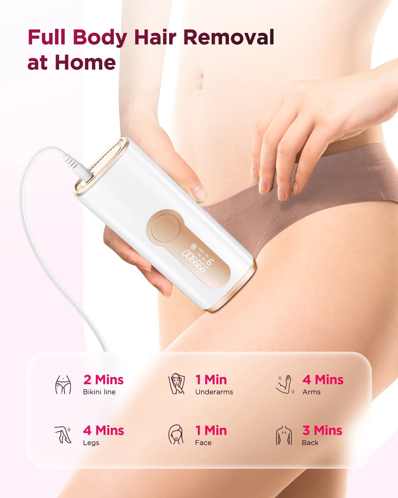 IPL Flash Laser Hair Removal – Permanent & Painless Epilator for Body, Bikini, and Face