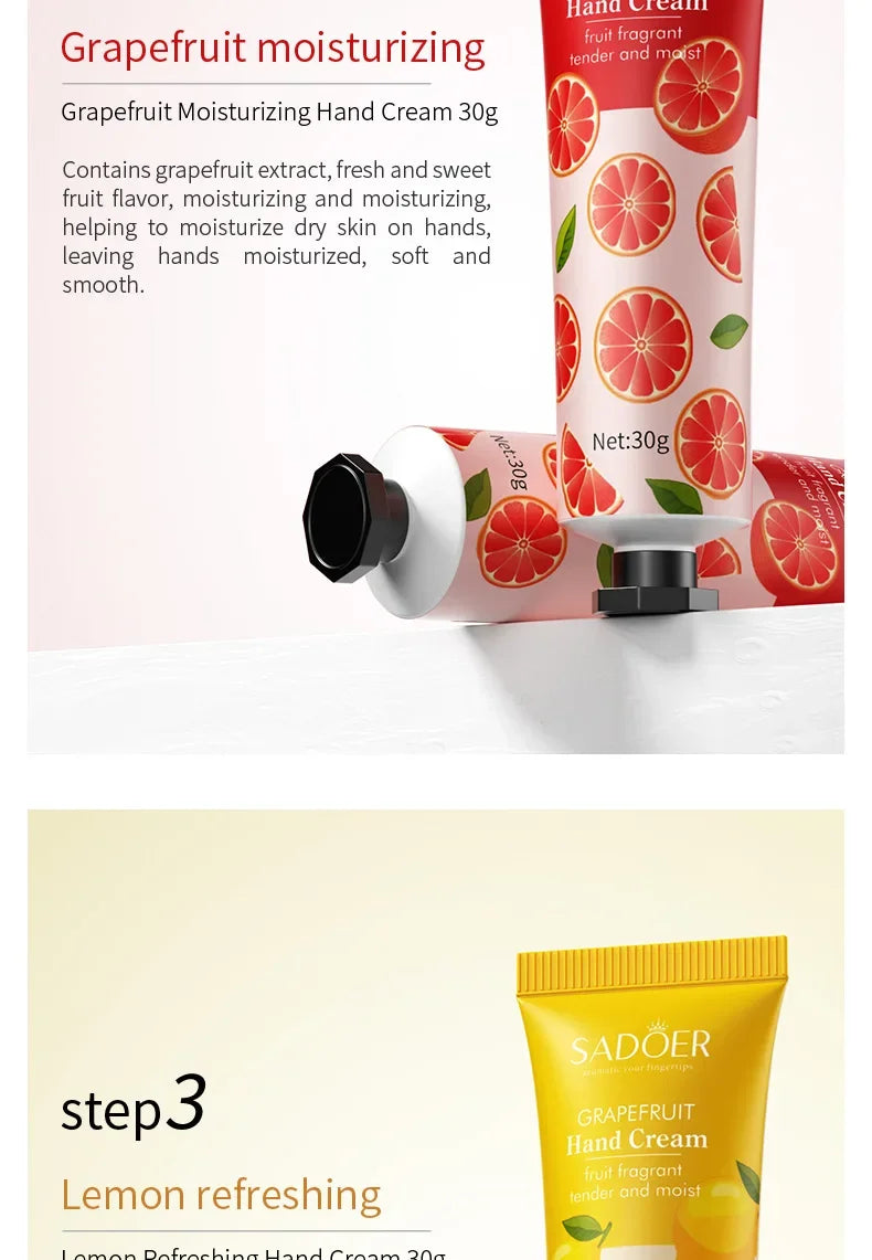 SADOER Fruit Plant Hand Cream Set – 5pcs