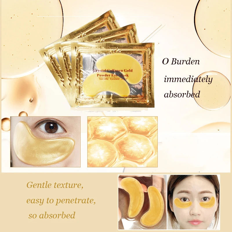 InniCare Crystal Collagen Gold Eye Masks (50/60/80/100 Pcs)