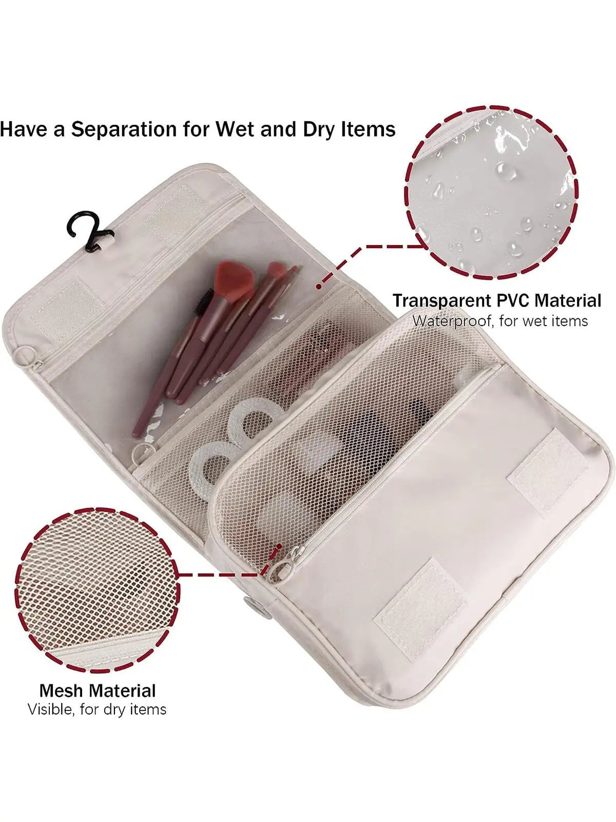 Waterproof Travel Makeup Bag – Hanging Toiletry & Cosmetics Organizer