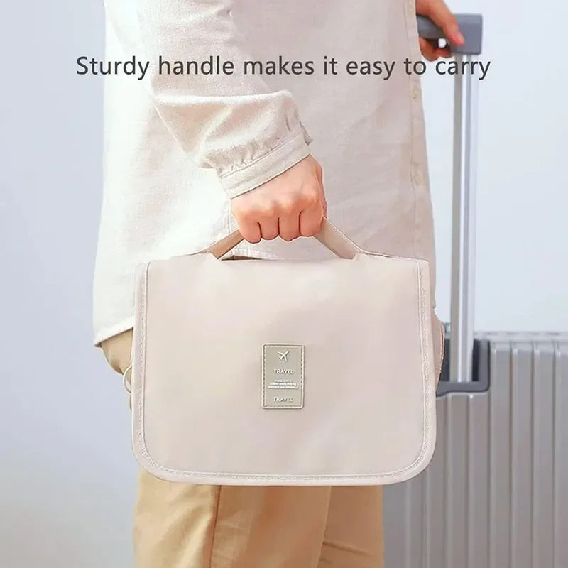 Waterproof Hanging Travel Makeup Bag – Toiletry & Cosmetic Organizer for Wome