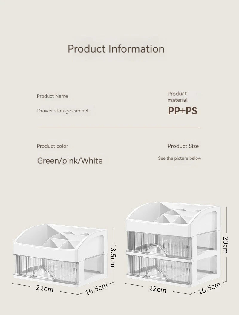 Desktop Storage Box Storage Drawer Hair Decoration Multi-layer Storage Cabinet Cosmetics Jewelry Box Stationery Multi-functional