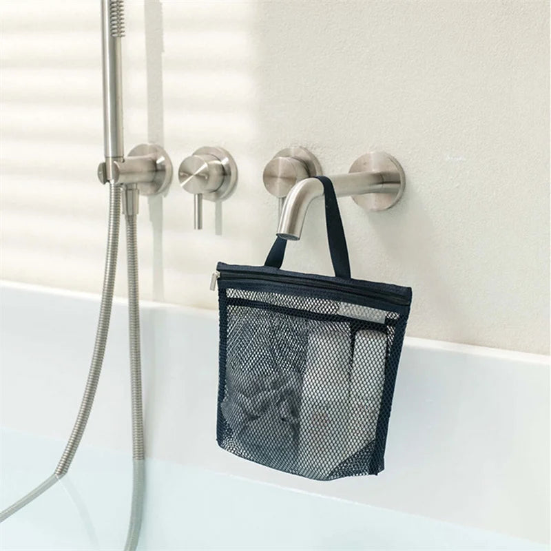 Mesh Travel Toiletry Bag – Portable Hanging Cosmetic Organizer Pouch