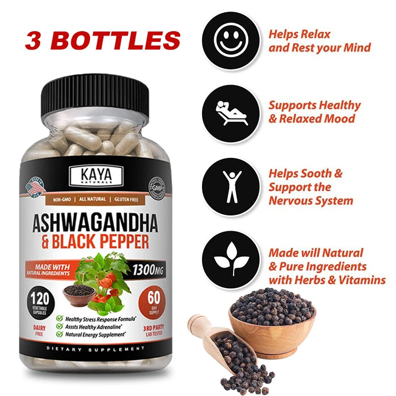 Organic Ashwagandha Root & Black Pepper Extract