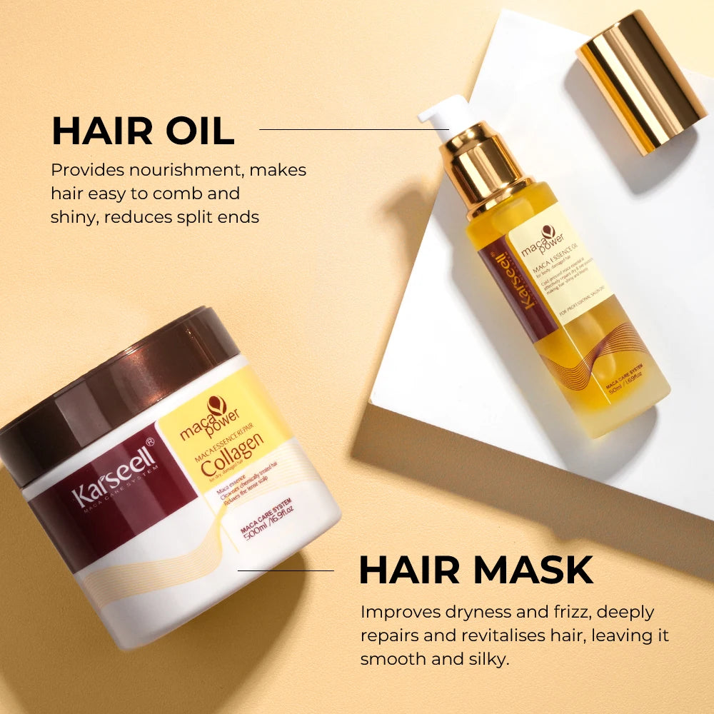 Karseell Collagen Hair Mask & Argan Oil Hair Serum Set