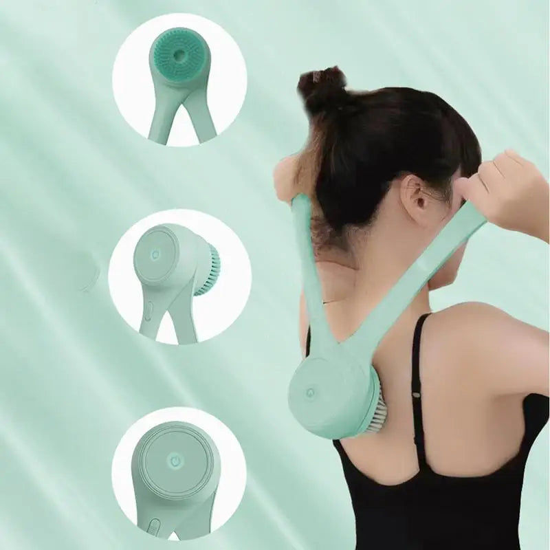 Long Handle Electric Shower Brush & Silicone Scrubber