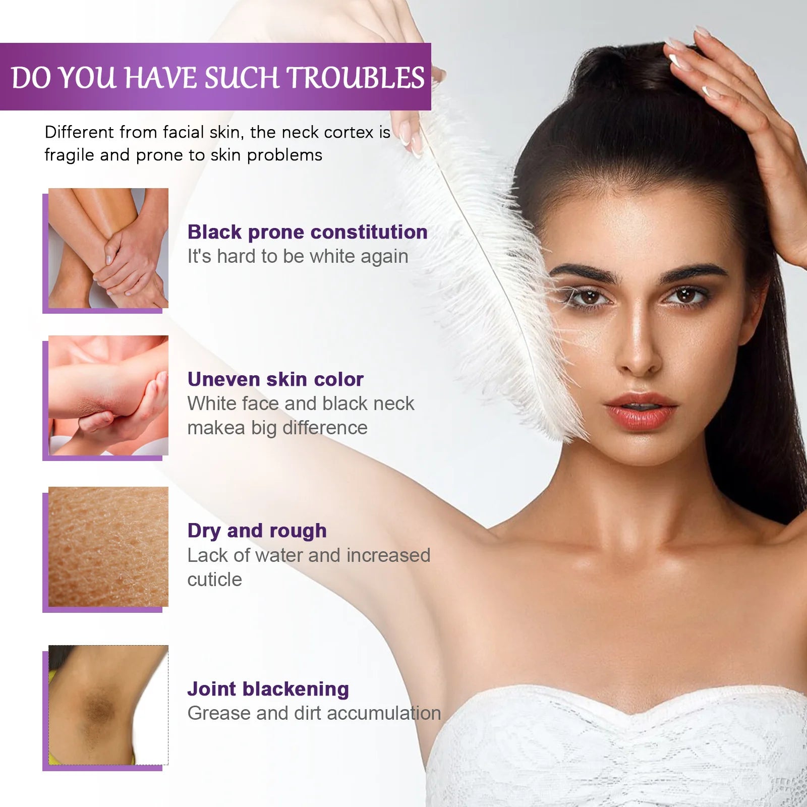 Body Whitening Lotion Dark Spot Remover For Underarms Knees Elbows Melanin Bleaching Lightening Skin Moisturizing Cream 60g