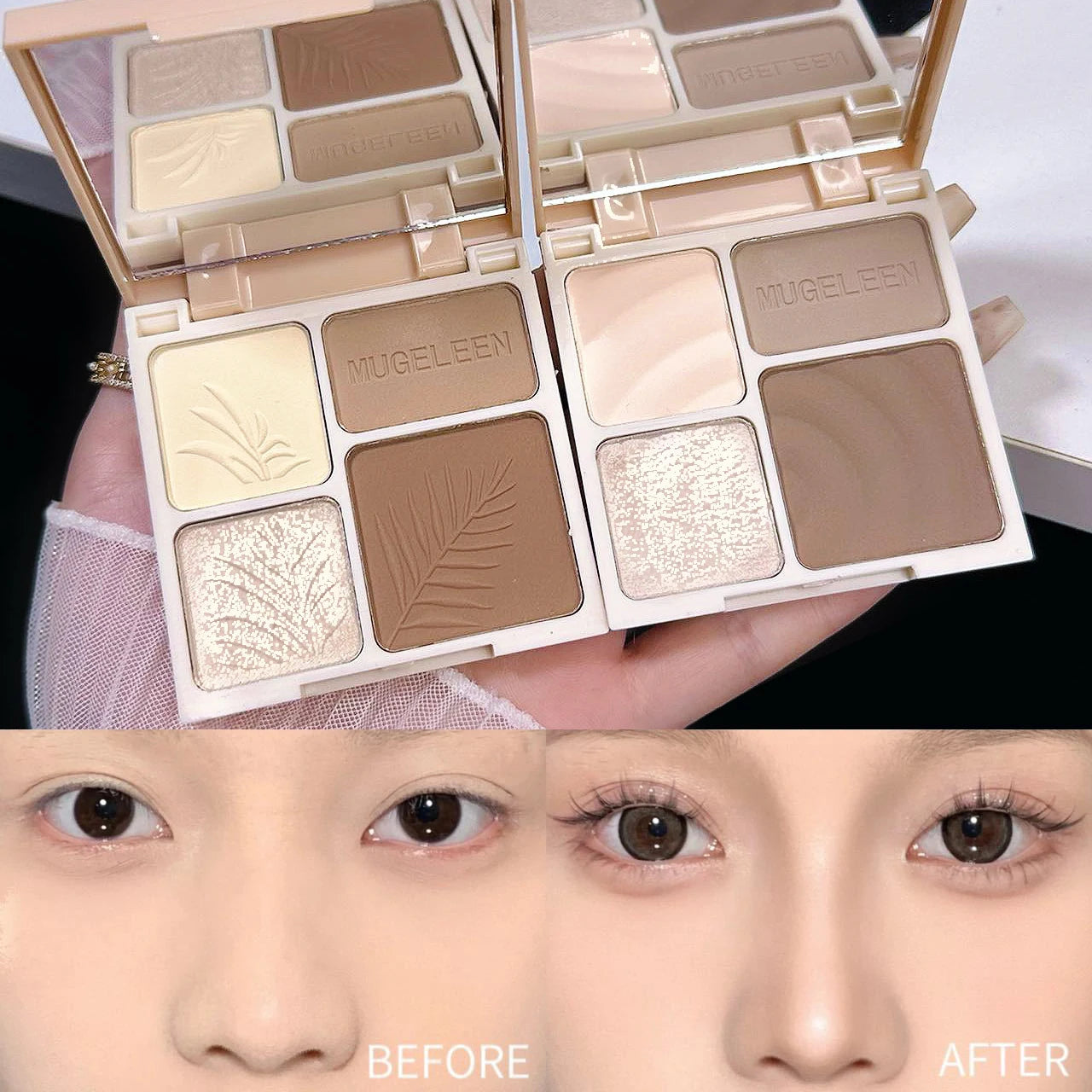 4-Color Highlighter & Contour Palette – 3D Face & Eye Brightening