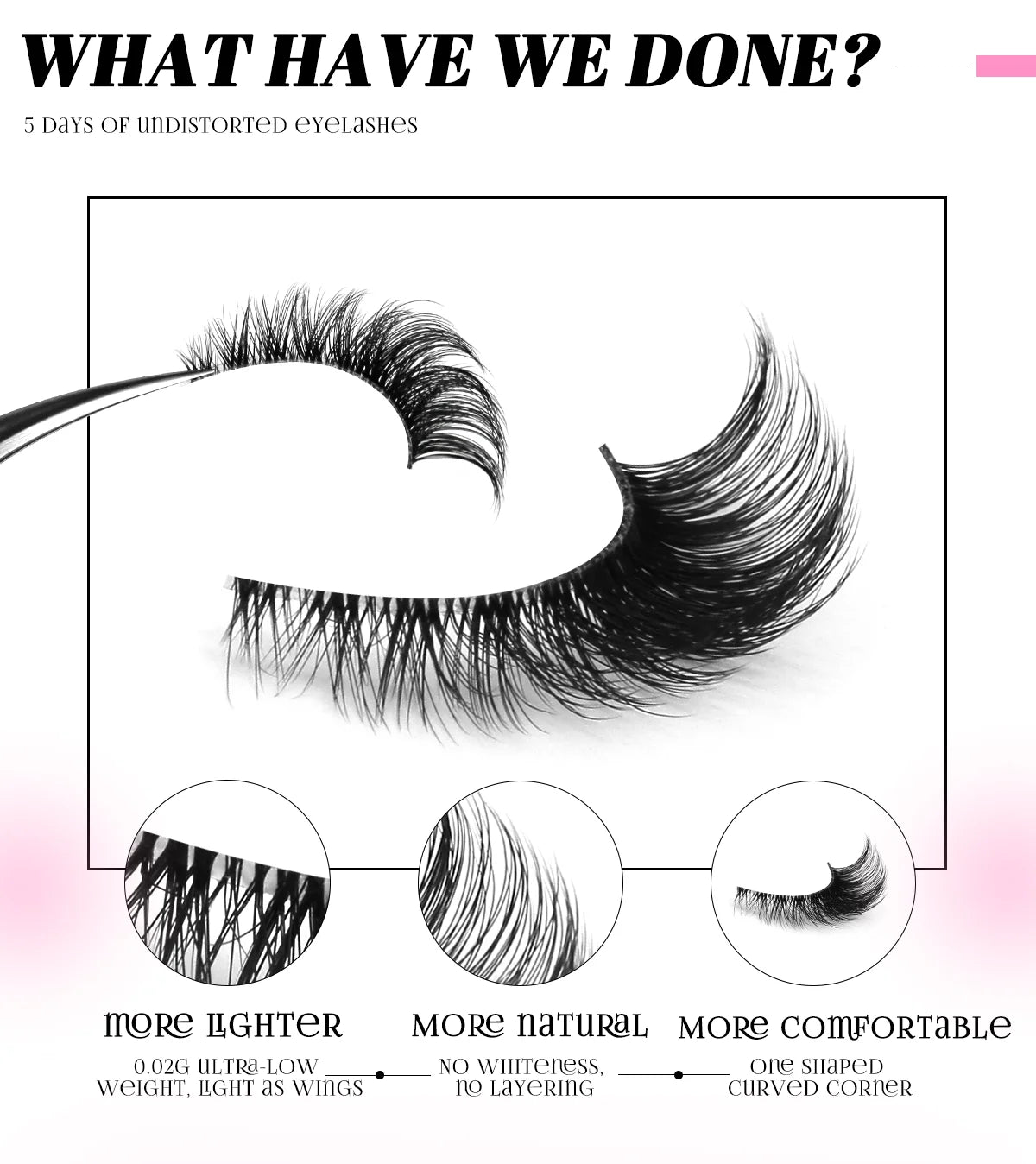 GROINNEYA Cat Eye Faux Mink Lashes – Natural Long with Clear Band