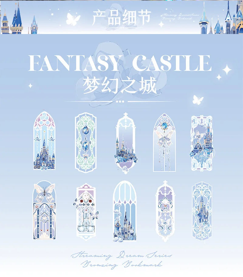 10pcs Fluorescent Dream Series Bookmarks – Kawaii PVC Page Markers