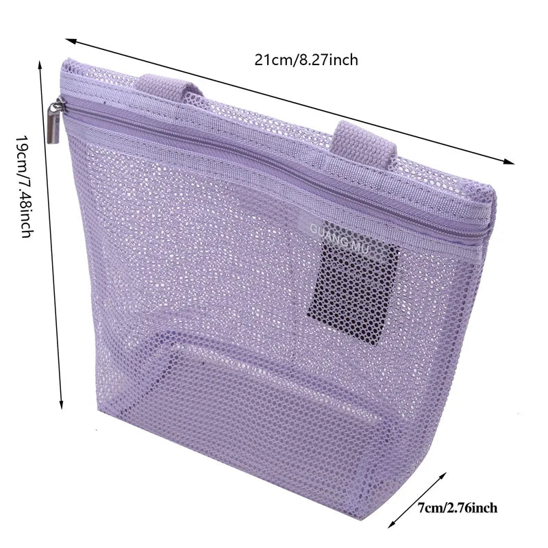 Mesh Travel Toiletry Bag – Portable Hanging Cosmetic Organizer Pouch