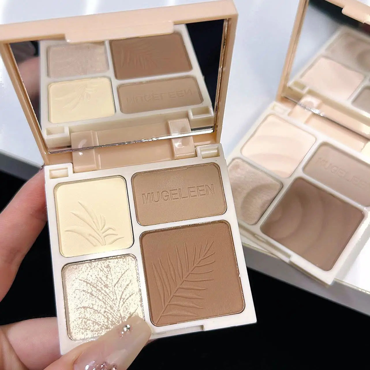 4-Color Highlighter & Contour Palette – 3D Face & Eye Brightening