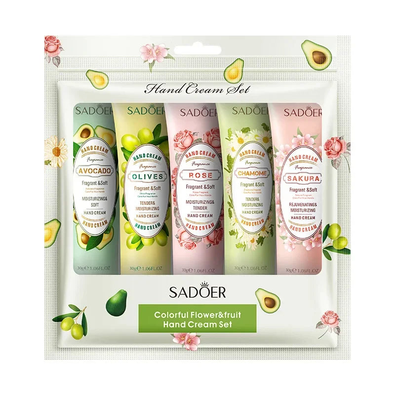 SADOER Fruit Plant Hand Cream Set – 5pcs