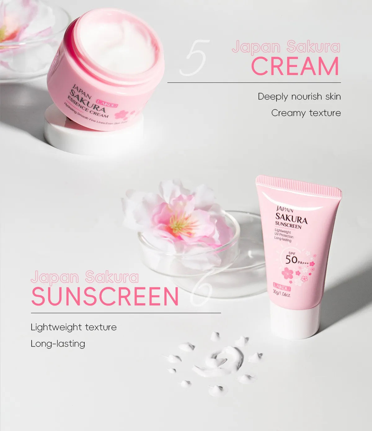 LAIKOU Japan Sakura Skin Care Set 6pcs