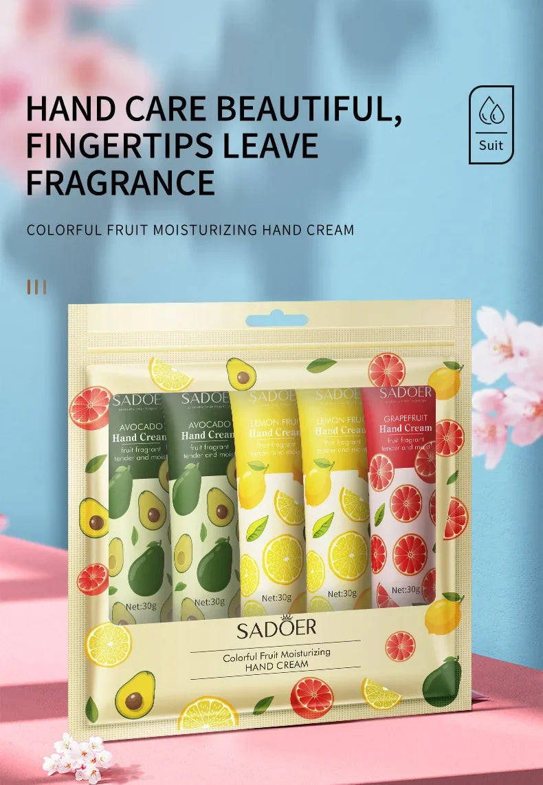 SADOER Fruit Plant Hand Cream Set – 5pcs