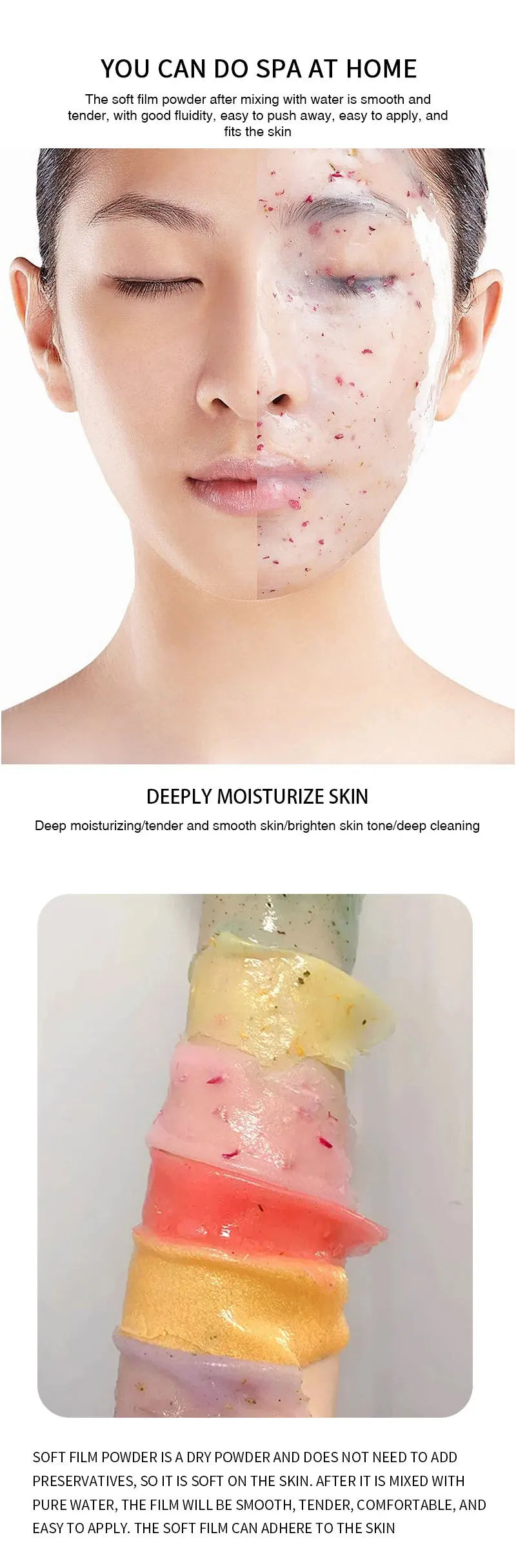 24K Gold & Rose Jelly Mask Powder – 350g Hydrating Facial Treatment