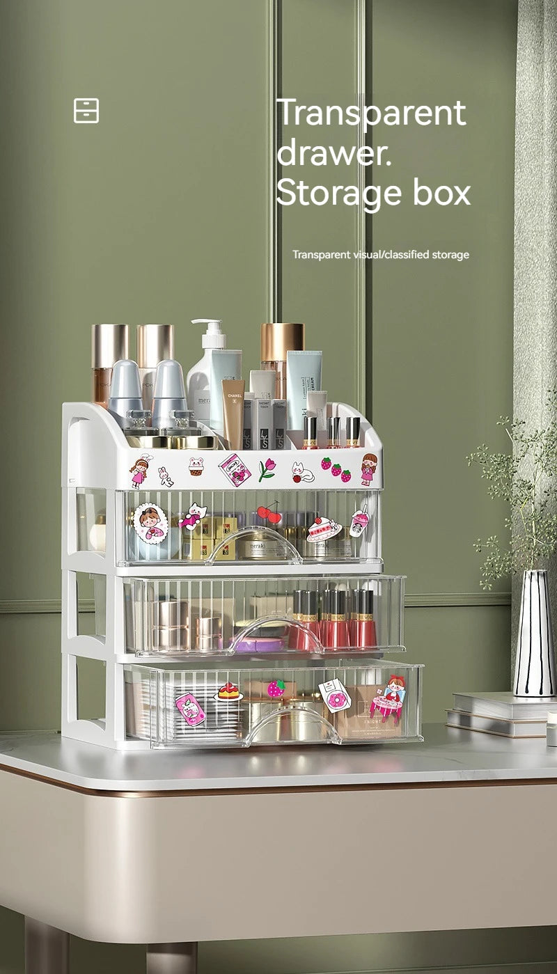 Desktop Storage Box Storage Drawer Hair Decoration Multi-layer Storage Cabinet Cosmetics Jewelry Box Stationery Multi-functional