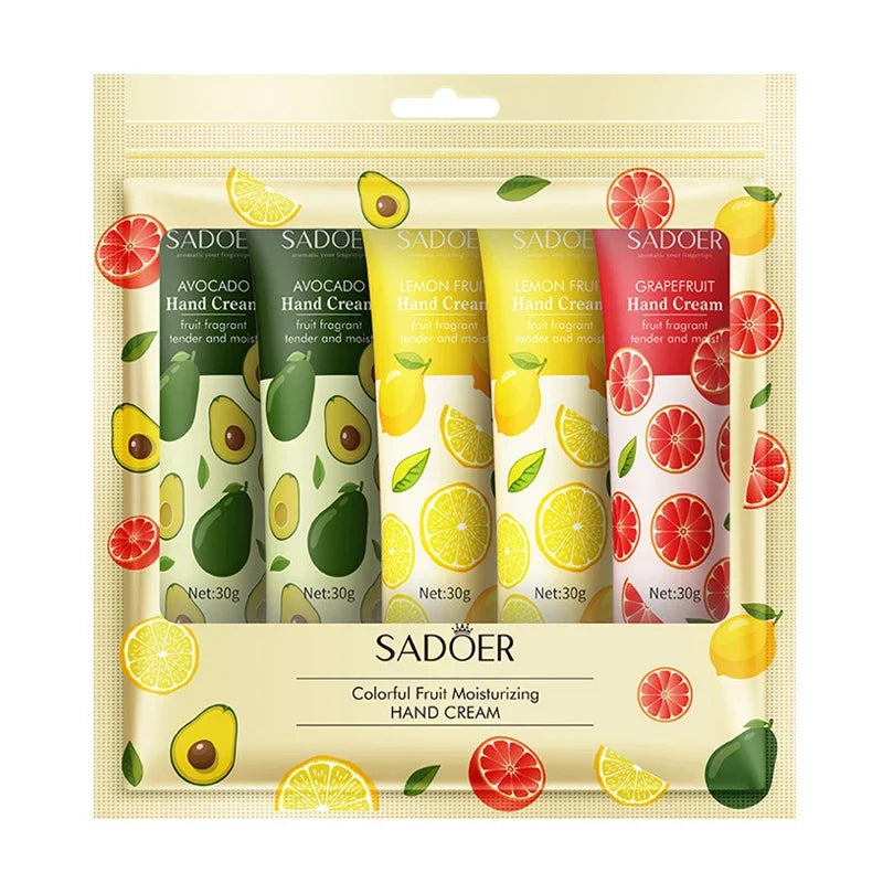 SADOER Fruit Plant Hand Cream Set – 5pcs