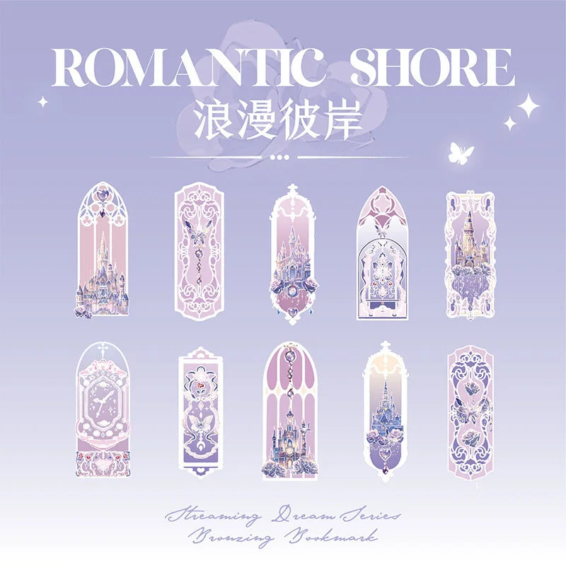 10pcs Fluorescent Dream Series Bookmarks – Kawaii PVC Page Markers