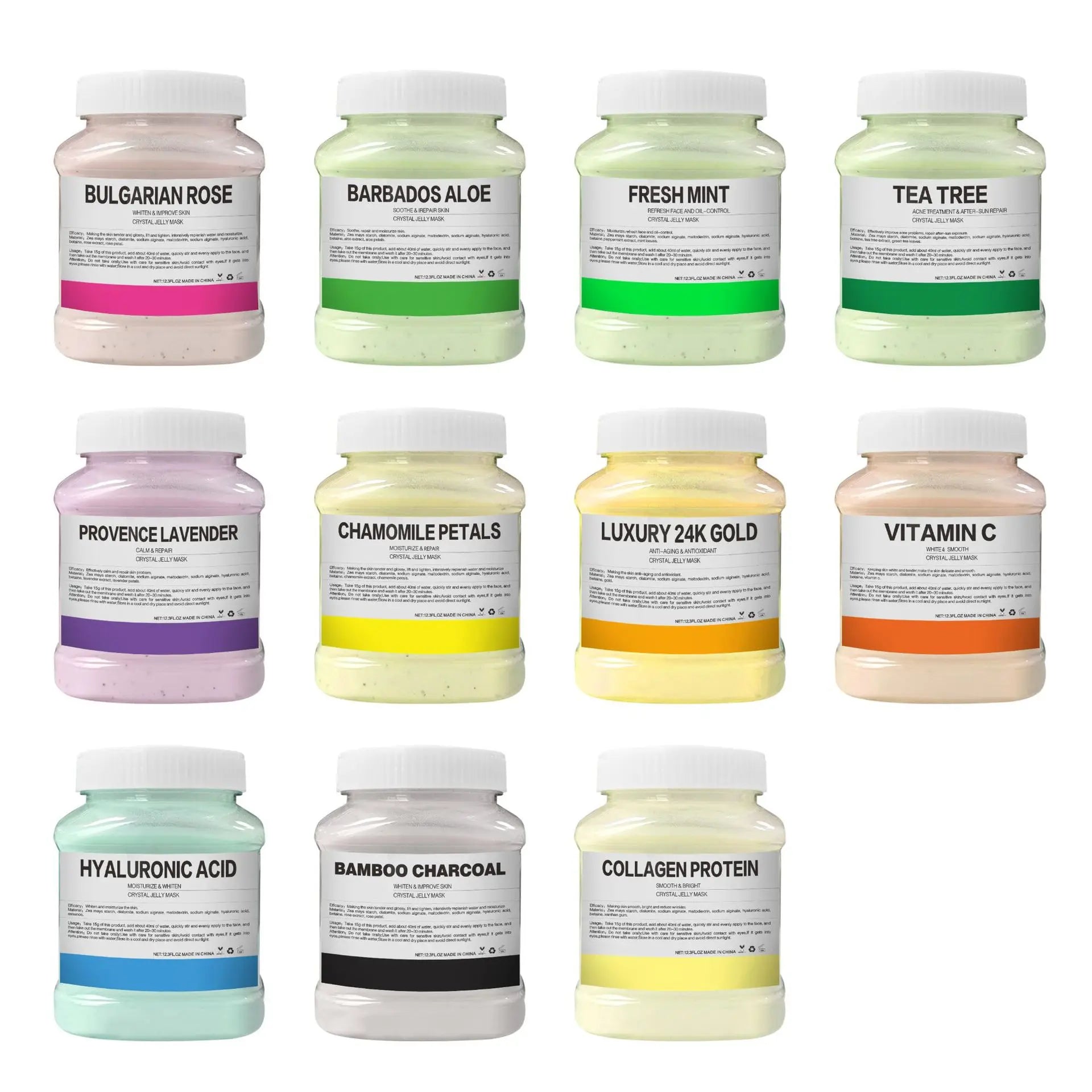 24K Gold & Rose Jelly Mask Powder – 350g Hydrating Facial Treatment