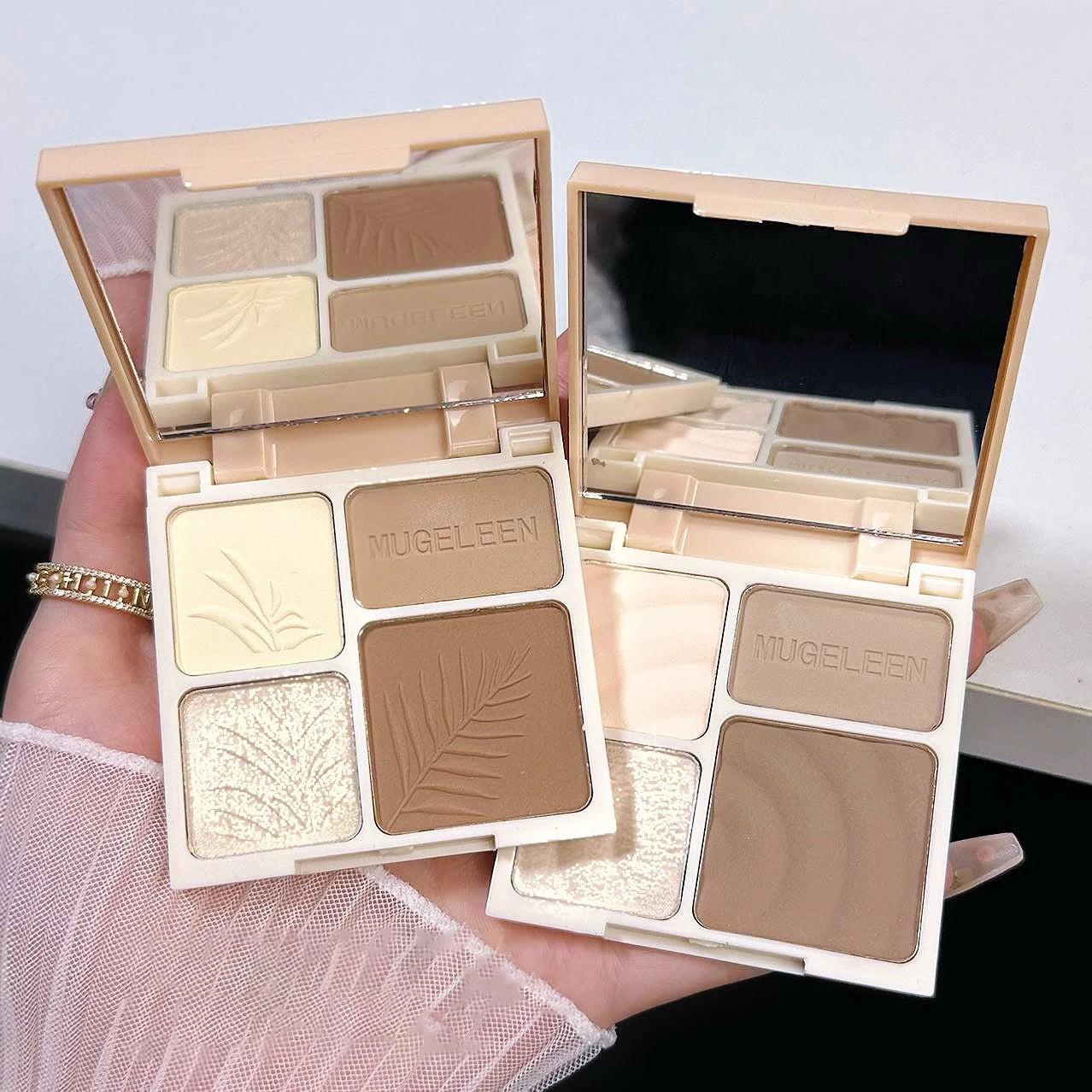 4-Color Highlighter & Contour Palette – 3D Face & Eye Brightening