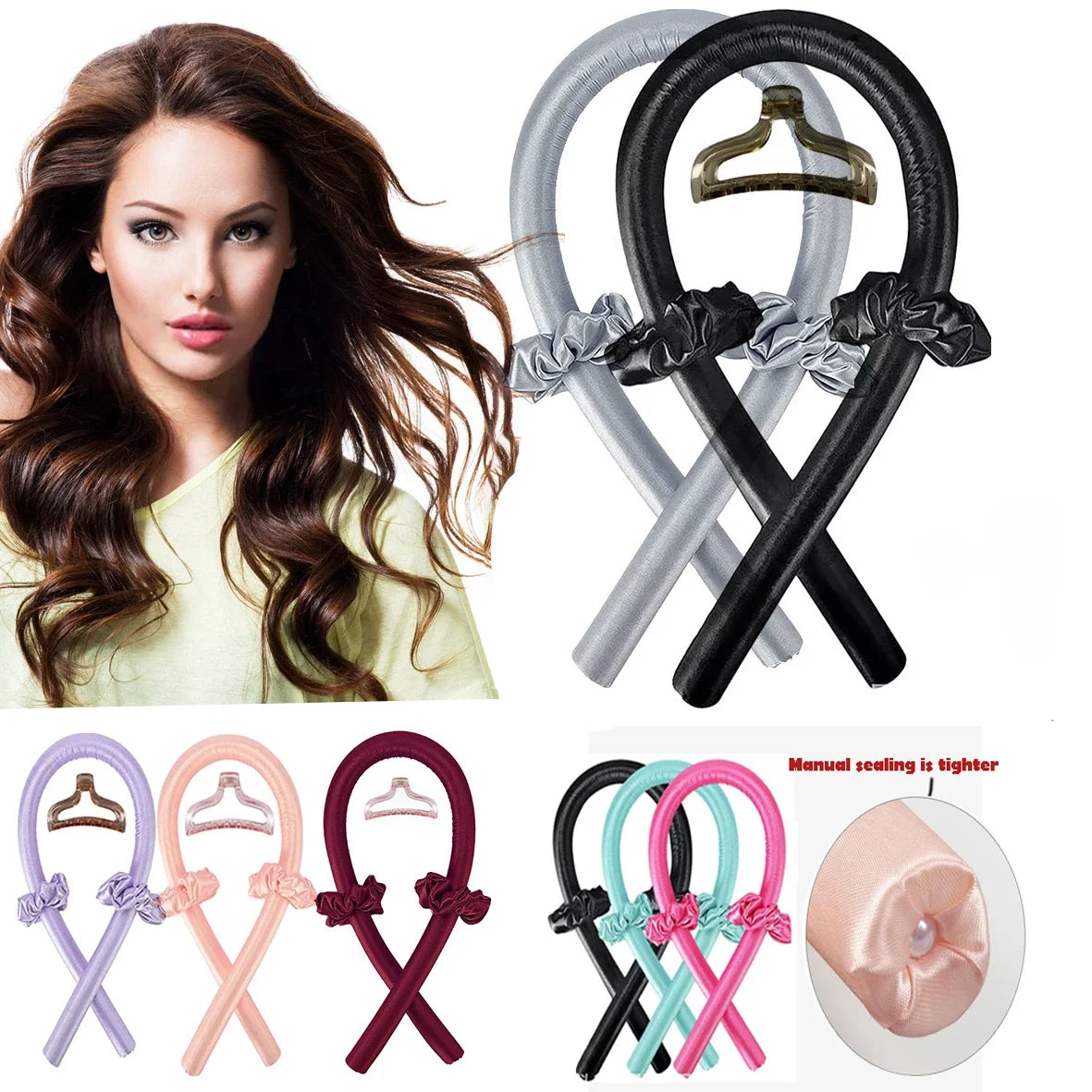 Heatless Silk Curling Rod Headband – Soft, No Heat Hair Rollers
