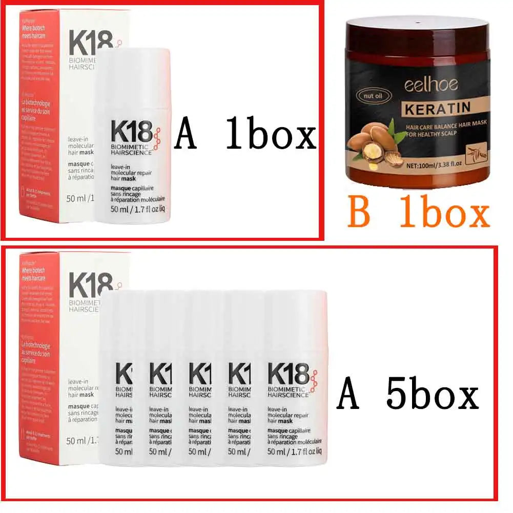 K18 Leave-In Molecular Repair Hair Mask – Deep Keratin Treatment (1 or 5pcs)