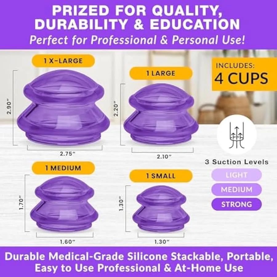 Silicone Cupping Therapy Set - 4 Cups Kit